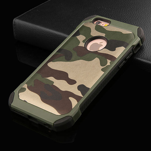 2 in 1 Army Camouflage Phone Cases For iphone 4 4s 5 5s SE 6 6s 7 Plus Armor Case Fashion Hybrid Hard PC + Soft TPU Cover Funda - BrainX