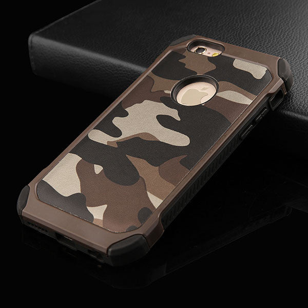 2 in 1 Army Camouflage Phone Cases For iphone 4 4s 5 5s SE 6 6s 7 Plus Armor Case Fashion Hybrid Hard PC + Soft TPU Cover Funda - BrainX