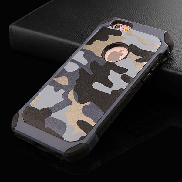 2 in 1 Army Camouflage Phone Cases For iphone 4 4s 5 5s SE 6 6s 7 Plus Armor Case Fashion Hybrid Hard PC + Soft TPU Cover Funda - BrainX