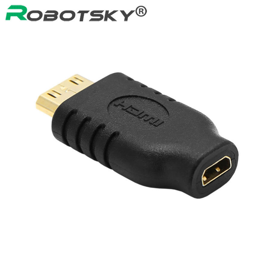 1080P HDMI 1.4 For HDTV Monitor Gold Plated Mini HDMI To Micro HDMI Adapter High Quality Male To Female Convert Extender Adapter - BrainX