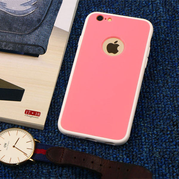 2 in 1 Shockproof 360 Full Body Phone Cases For iphone 7 6 6S Plus Funda Fashion Soft TPU Silicone Case + Splice Colorful Cover - BrainX